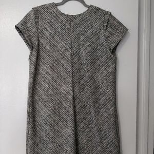 Zara Black and White Textured Shift Dress (XL)